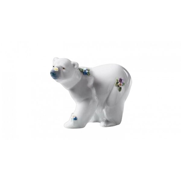 STATUETĂ ATTENTIVE POLAR BEAR WITH FLOWERS